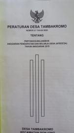 PERATURAN DESA TAMBAKROMO NOMOR 01 TAHUN 2020 TENTANG LAPORAN PERTANGGUNGJAWABAN ANGGARAN PENDAPATAN